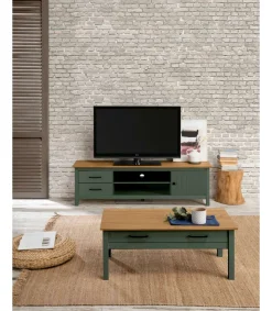 Mueble para TV Mariana acabado verde, 47 cm(alto) 157 cm(ancho) 40 cm(largo)