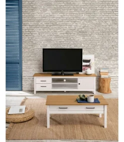 Mueble para TV Mariana acabado blanco, 47 cm(alto) 157 cm(ancho) 40 cm(largo)