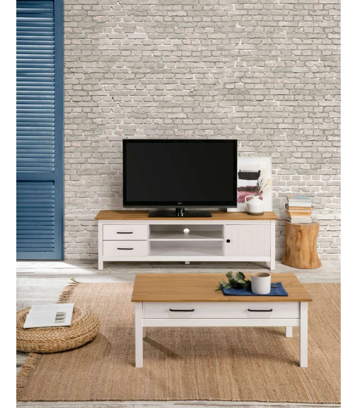 Mueble para TV Mariana acabado blanco, 47 cm(alto) 157 cm(ancho) 40 cm(largo)