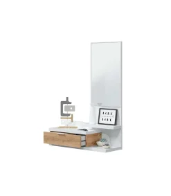 Mueble Recibidor Loira acabado blanco artik y roble nordish 1,16 cm (alto) x 0,81cm (ancho) x 0,29 ( fondo)