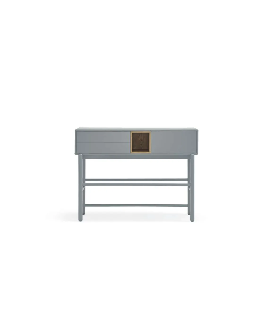 Mueble recibidor modelo Corvo 1 puerta 2 cajones acabado gris pela, 35cm(ancho) 90cm(alto) 120cm (largo)