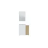 Mueble Recibidor Tempo acabado blanco artik y roble natur. 91 cm (alto) x 77 cm (ancho) x 24 ( fondo)