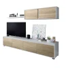 Mueble salón Alida roble canadian y blanco artik 43 cm(alto)200 cm(ancho)41 cm(largo)
