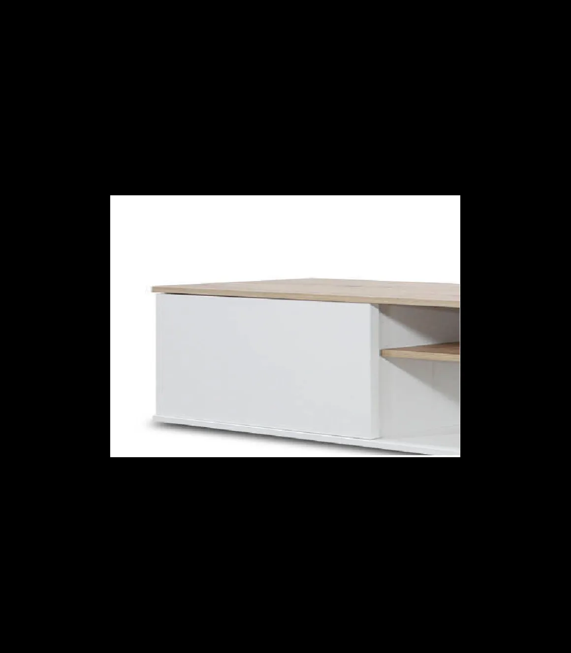 Mueble televisión Amazonas acabado blanco-artisan, 50cm(alto) 160cm(ancho) 34cm(largo)