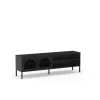 Mueble televisión modelo Dora 2 puertas acabado metal negro, 160cm(ancho) 50cm(alto) 35cm (largo)