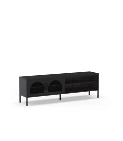 Mueble televisión modelo Dora 2 puertas acabado metal negro, 160cm(ancho) 50cm(alto) 35cm (largo)