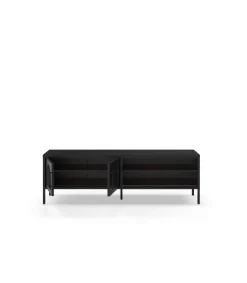 Mueble televisión modelo Dora 2 puertas acabado metal negro, 160cm(ancho) 50cm(alto) 35cm (largo)