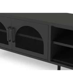 Mueble televisión modelo Dora 2 puertas acabado metal negro, 160cm(ancho) 50cm(alto) 35cm (largo)