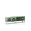 Mueble televisión modelo Dora 2 puertas acabado metal verde menta, 160cm(ancho) 50cm(alto) 35cm (largo)