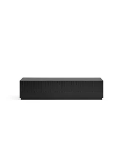 Mueble televisión modelo Doric 4 puertas 2 cajones interiores acabado negro, 46cm(ancho) 42cm(alto) 180cm (largo)