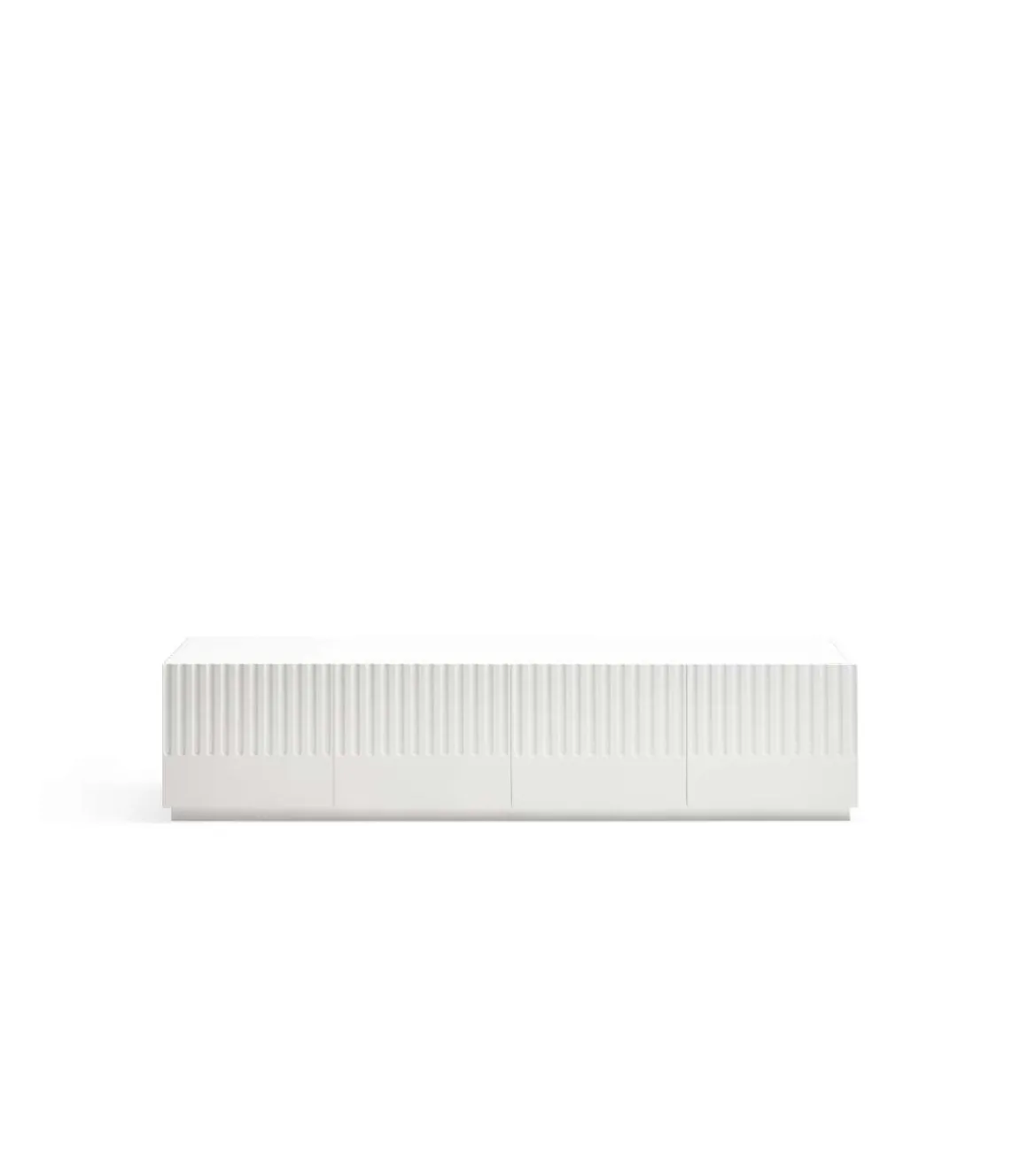 Mueble televisión modelo Doric 4 puertas 2 cajones interiores acabado blanco, 46cm(ancho) 42cm(alto) 180cm (largo)