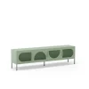 Mueble televisión modelo Toledo 4 puertas acabado metal verde menta, 180cm(ancho) 50cm(alto) 35cm (largo)