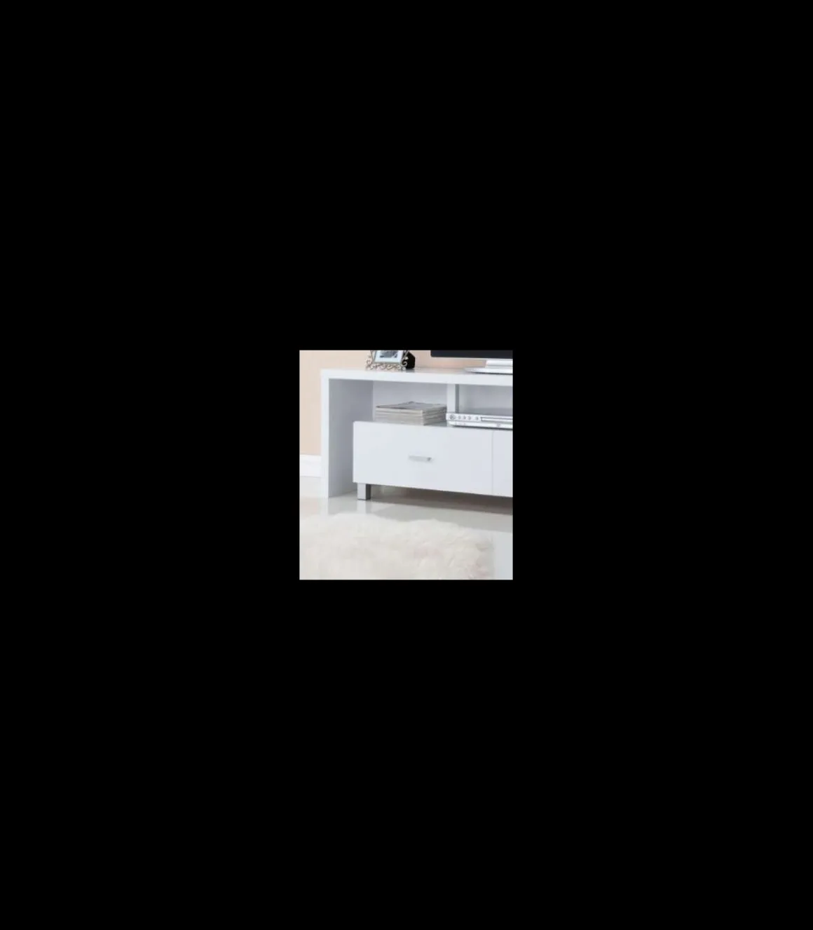 Mueble TV Kubox con dos cajones acabado blanco, 51 cm(alto)150 cm(ancho)39 cm(largo)