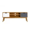 Mueble TV 2 puertas Cupido acabado natural, 140 cm (Ancho) 40 cm (Fondo) 52.5 cm (Alto.