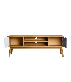 Mueble TV 2 puertas Cupido acabado natural, 140 cm (Ancho) 40 cm (Fondo) 52.5 cm (Alto.