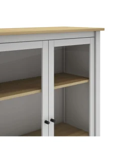 Mueble vitrina para comedor modelo Miguel 2 puertas acabado blanco/roble, 40cm(fondo) 110cm(alto) 90cm (ancho).