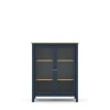 Mueble vitrina para comedor modelo Miguel 2 puertas acabado azul/roble, 40cm(fondo) 110cm(alto) 90cm (ancho).