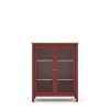 Mueble vitrina para comedor modelo Miguel 2 puertas acabado burdeos/roble, 40cm(fondo) 110cm(alto) 90cm (ancho).