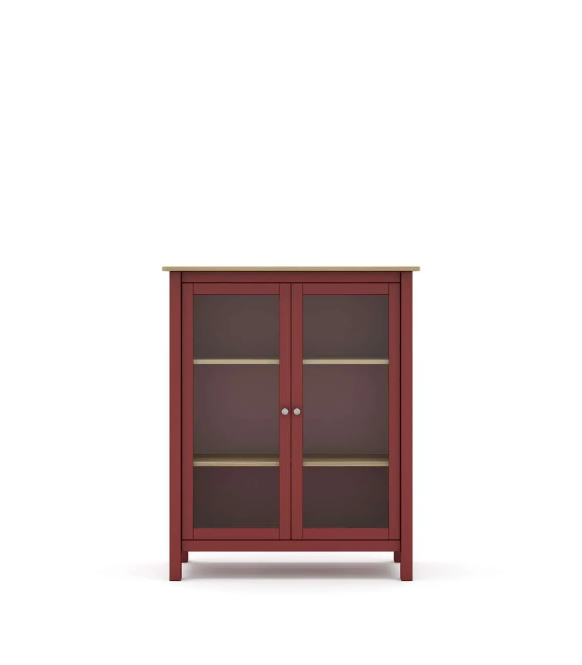 Mueble vitrina para comedor modelo Miguel 2 puertas acabado burdeos/roble, 40cm(fondo) 110cm(alto) 90cm (ancho).