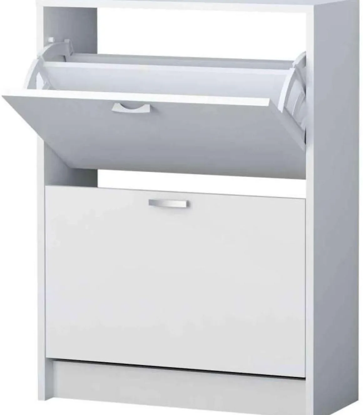 Mueble Zapatero Manila con 2 trampones en blanco. 60 cm(ancho) 81.6 cm(altura) 25 cm(fondo)