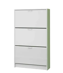 Mueble Zapatero Pili con 3 trampones en blanco. 70 cm(ancho) 120 cm(altura) 25 cm(fondo)