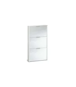 Mueble Zapatero 3 trampones Almanzora acabado blanco, 60 cm(ancho) 113 cm(altura) 22 cm(fondo).