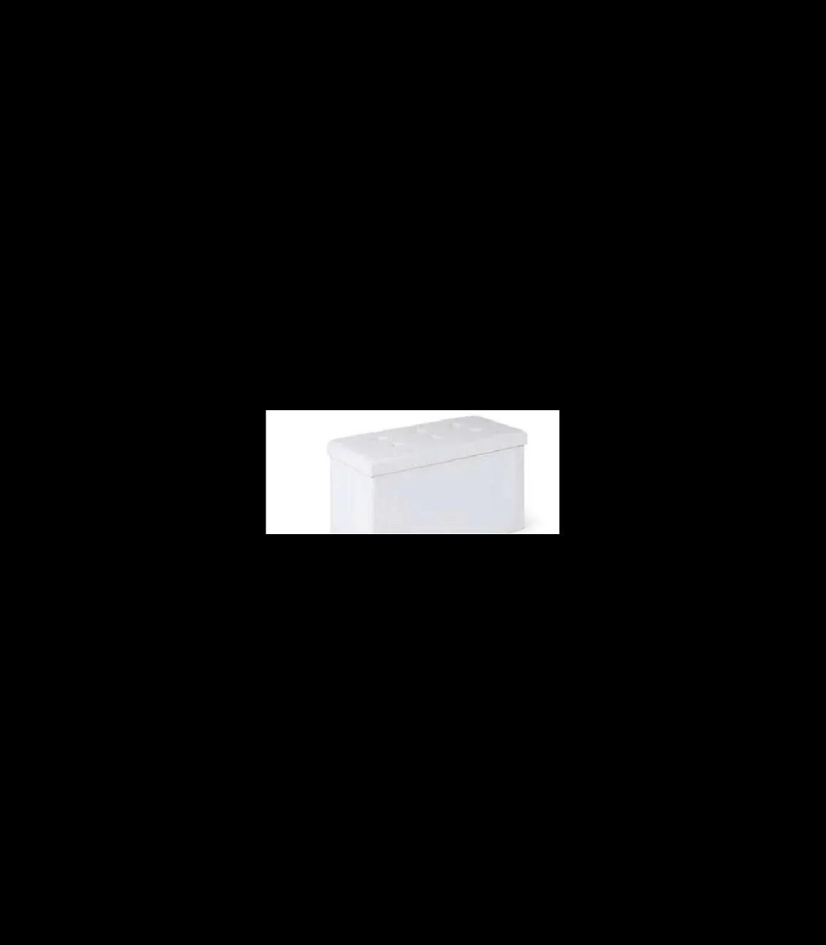 Pack de 3 puff modelo BAÚL en polipiel blanco, 38 x 76 x 38 cm (fondo x ancho x alto)
