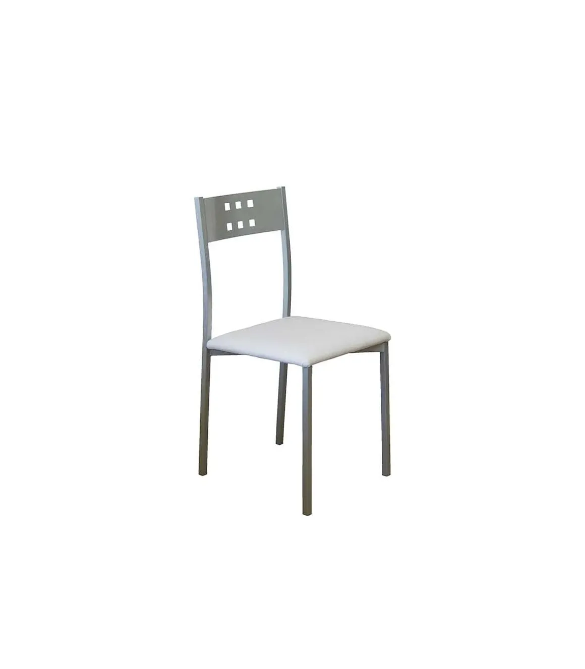 Pack de 4 sillas Alicia en polipiel blanco, 41 x 47 x 86 cm (largo x alto x ancho)