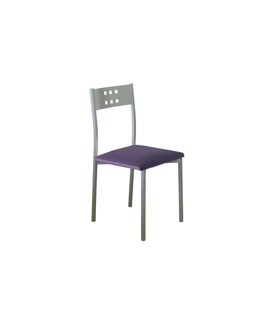 Pack de 4 sillas Alicia en polipiel morado, 41 x 47 x 86 cm (largo x alto x ancho)