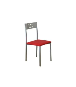 Pack de 4 sillas Alicia en polipiel rojo, 41 x 47 x 86 cm (largo x alto x ancho)