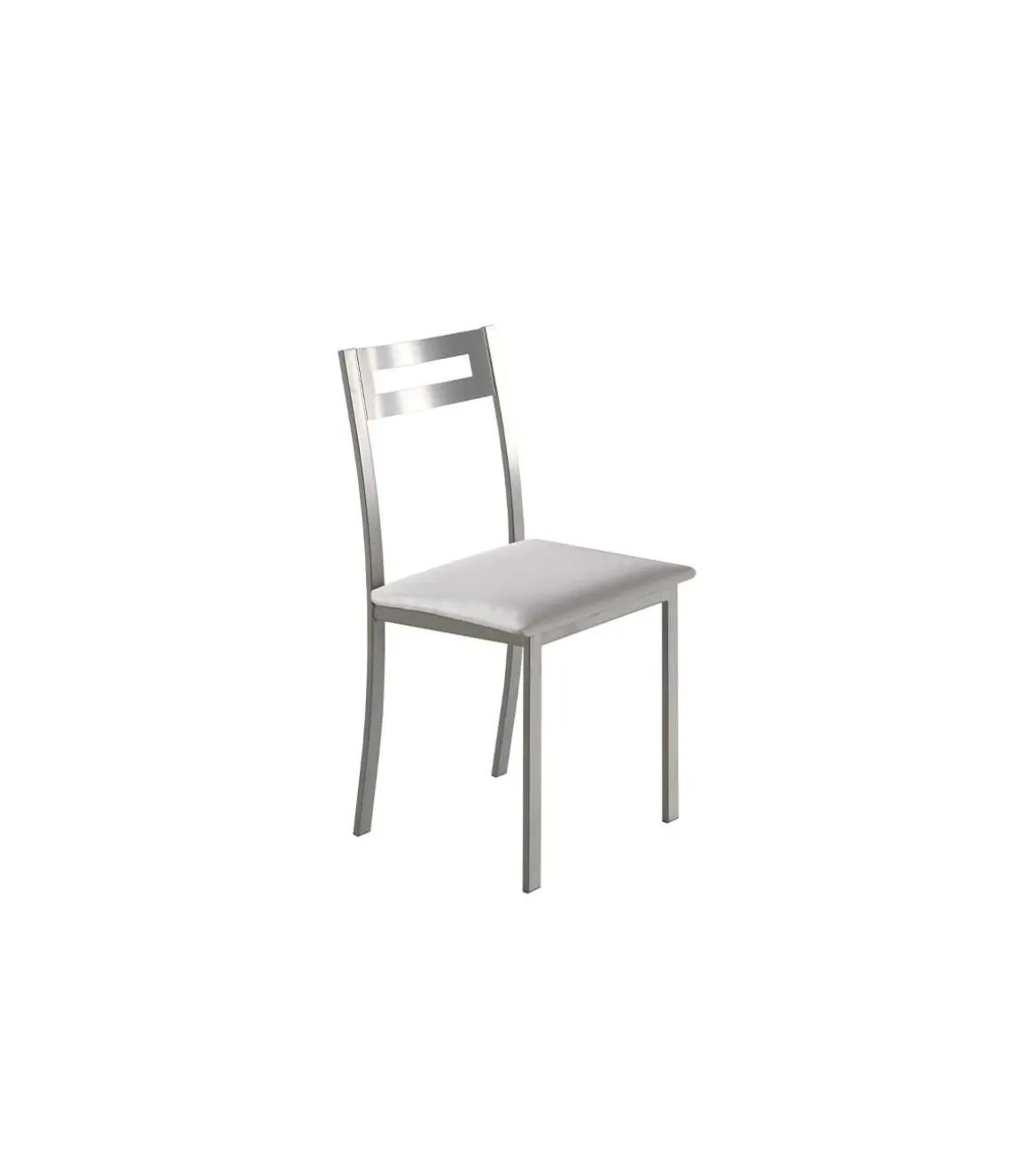 Pack de 4 sillas Clara acabado polipiel blanco, 41 x 47 x 86 cm (largo x alto x ancho)