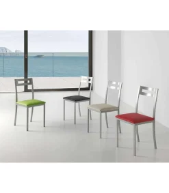 Pack de 4 sillas Clara acabado polipiel rojo, 41 x 47 x 86 cm (largo x alto x ancho)