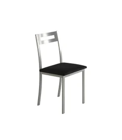 Pack de 4 sillas Clara acabado polipiel negro, 41 x 47 x 86 cm (largo x alto x ancho)