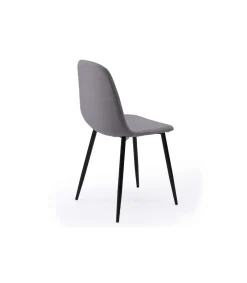 Pack de 4 sillas comedor Hall tapizado textil gris, 84cm(alto) 44,5cm(ancho) 54,5cm(largo)