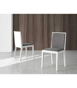 Pack de 2 sillas de comedor en tela gris Aina, 45 x 49 x 88/48 cm (largo x ancho x alto)