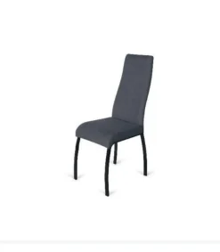 Pack de 4 sillas Dora tapizadas en tela gris oscuro. 107 cm (alto) 45 cm (ancho) 55 cm (fondo).
