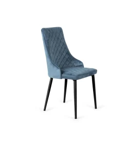Pack de 4 sillas Imperial velvet color azul, 94 cm (alto) 48 cm (ancho) 57 cm (fondo)