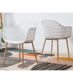 Pack de 2 sillas Kalvin acabado blanco 85 cm (alto) 61 cm (ancho) 55 cm (fondo)