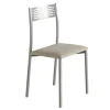 Pack de 4 sillas Laura en polipiel beige, 41 x 47 x 86 cm (largo x ancho x alto)