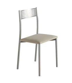 Pack de 4 sillas Laura en polipiel beige, 41 x 47 x 86 cm (largo x ancho x alto)
