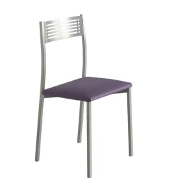 Pack de 4 sillas Laura en polipiel morado, 41 x 47 x 86 cm (largo x ancho x alto)