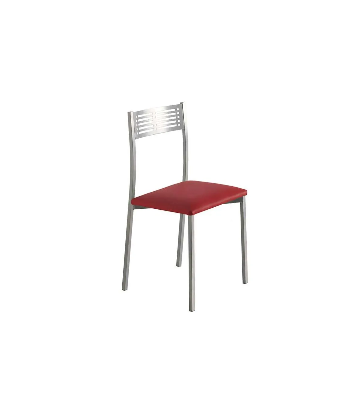 Pack de 4 sillas Laura en polipiel rojo, 41 x 47 x 86 cm (largo x ancho x alto)