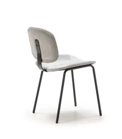Pack de 2 sillas MARIO tapizadas en pana color gris, 50/79cm(alto) 44cm(ancho) 51cm(largo).