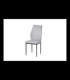 Pack de 4 sillas Md-Ambler tapizadas en tejido blanco, 100cm(alto) 36cm(ancho) 55cm(fondo)