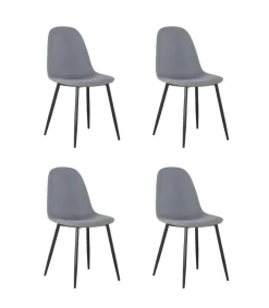 Pack de 4 sillas Md-Hamer tapizadas en textil 100% poliéster gris, 88cm(alto) 54.5cm(ancho) 45cm(largo)