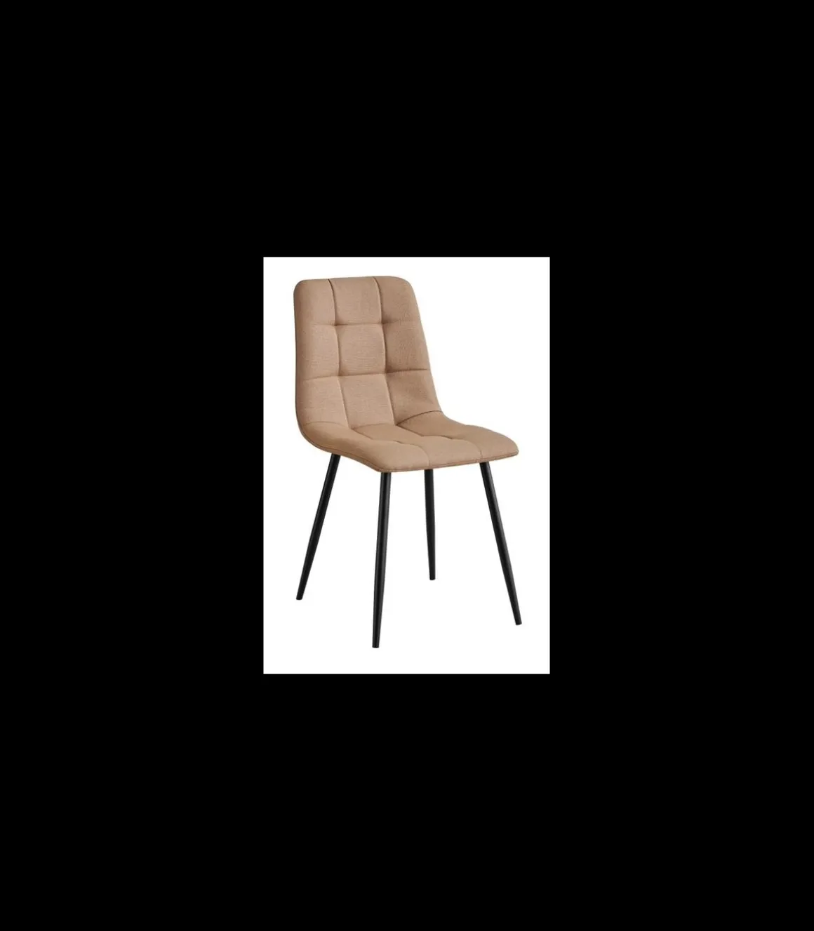Pack de 4 sillas Md-Portland tapizadas en tejido marrón canela, 88cm(alto) 43cm(ancho) 47.5cm(fondo)