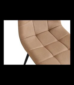Pack de 4 sillas Md-Portland tapizadas en tejido marrón canela, 88cm(alto) 43cm(ancho) 47.5cm(fondo)