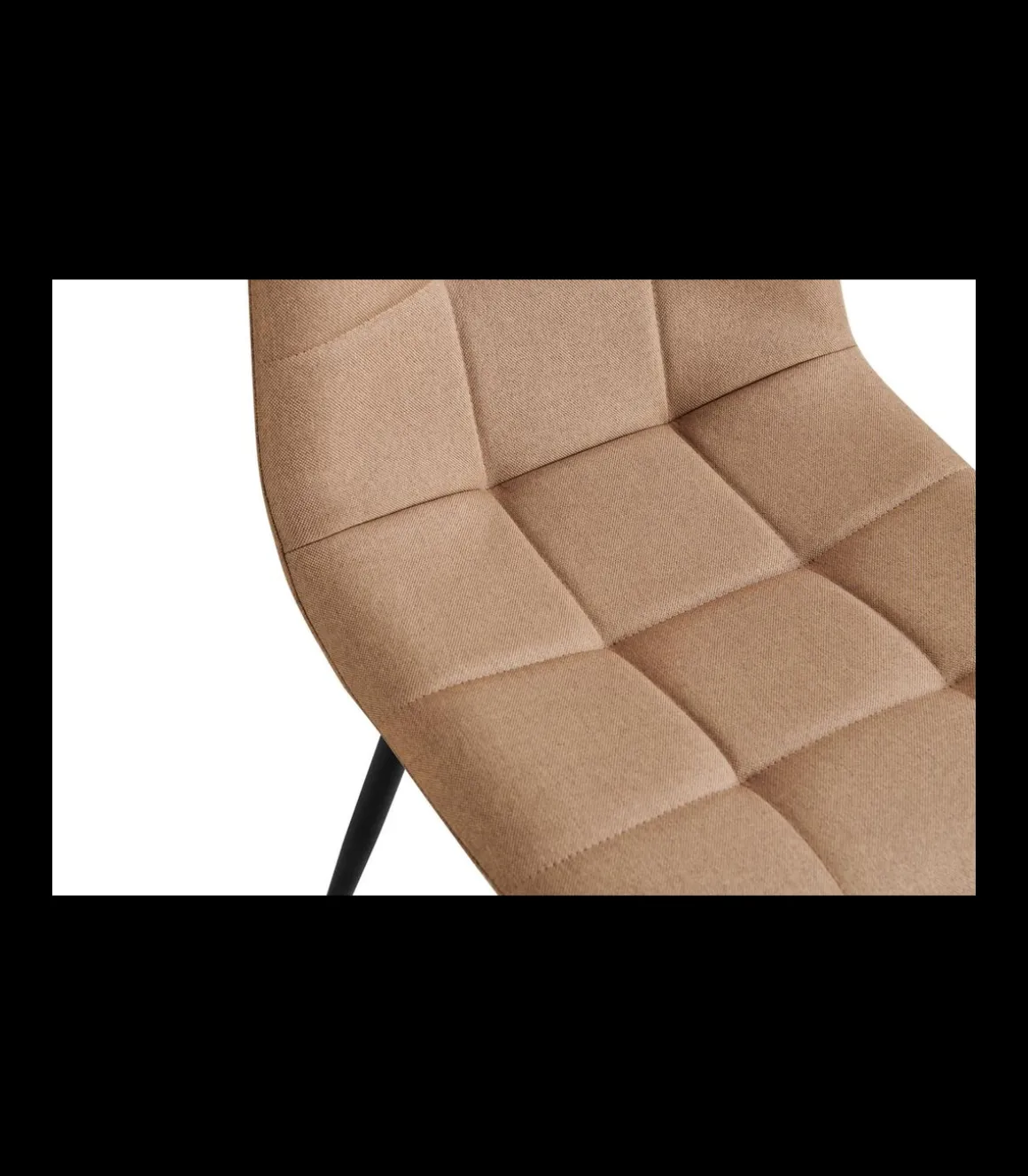 Pack de 4 sillas Md-Portland tapizadas en tejido marrón canela, 88cm(alto) 43cm(ancho) 47.5cm(fondo)