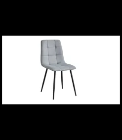 Pack de 4 sillas Md-Portland tapizadas en tejido gris, 88cm(alto) 43cm(ancho) 47.5cm(fondo)
