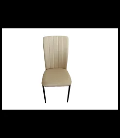 Pack de 4 sillas Md-Trenton tapizadas en tejido beige arena, 100cm(alto) 36cm(ancho) 55cm(fondo)